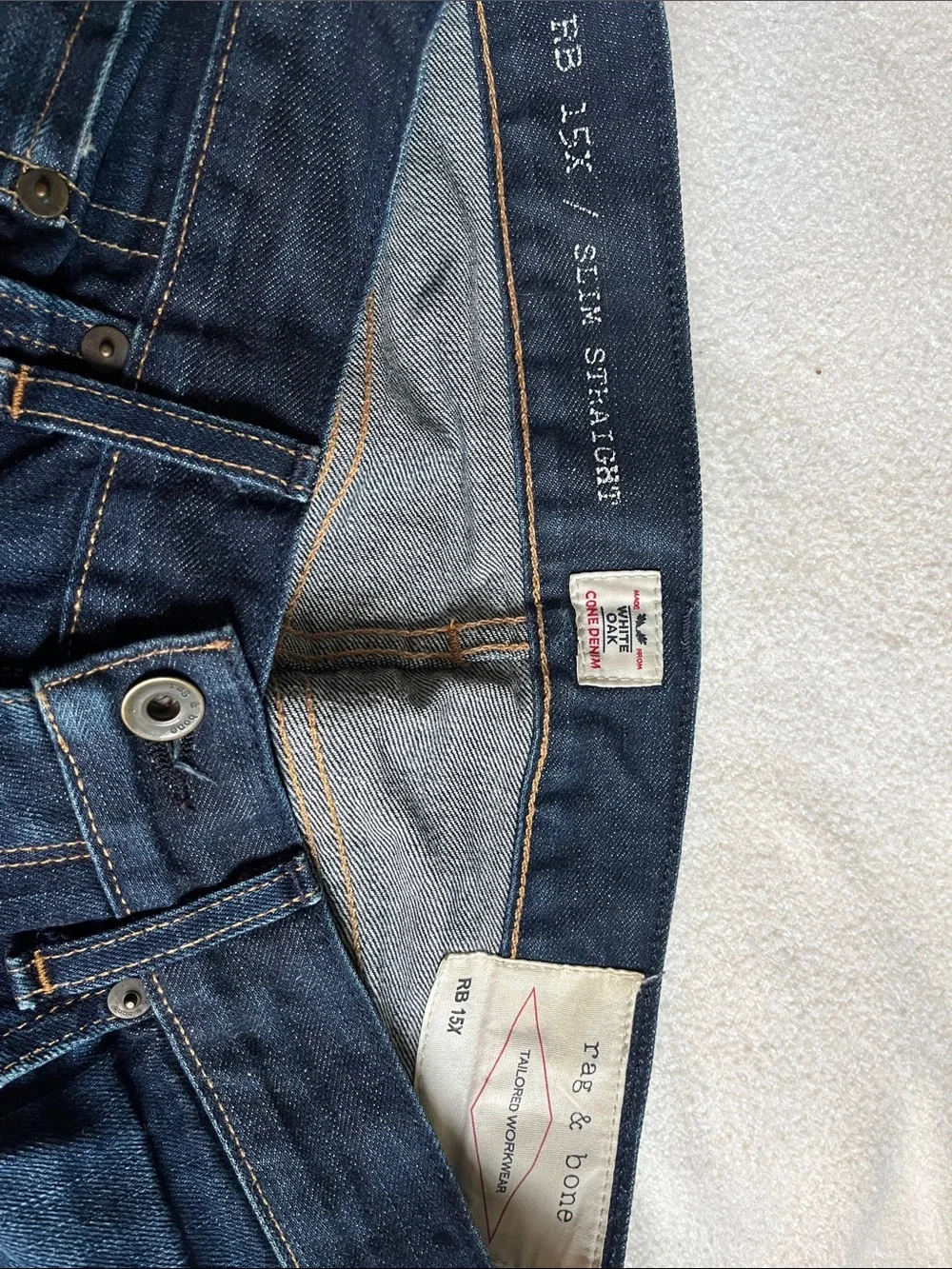 rag & bone Dark Indigo white oak cone denim Jeans